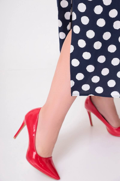 Платье Swallow 567 темно-синий_в_белый_горох - фото 9