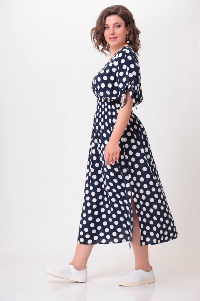 Платье Swallow 567 темно-синий_в_белый_горох - фото 2