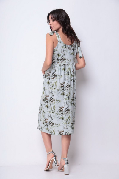 Платье Michel chic 2009 серый-цветы - фото 6