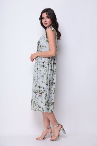 Платье Michel chic 2009 серый-цветы - фото 5