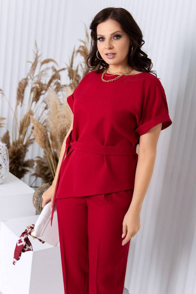 Блуза, брюки Daloria 9095 темно-красный - фото 3
