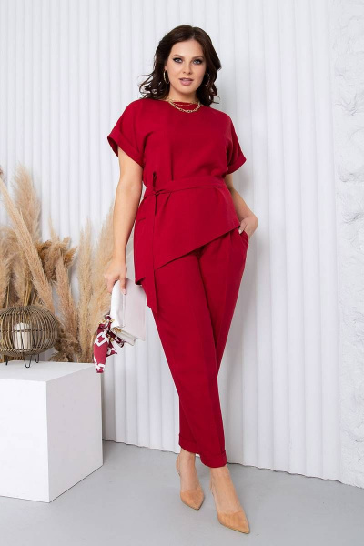 Блуза, брюки Daloria 9095 темно-красный - фото 1