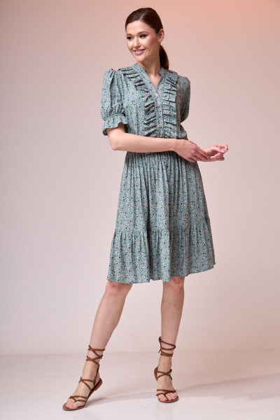 Летнее платье А-силуэта из струящейся ткани Ларс Стиль 712 - фото 1