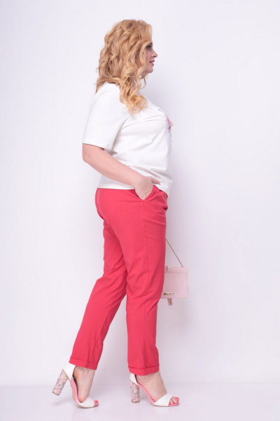 Брюки, майка Michel chic 1301 белый-розовый - фото 5