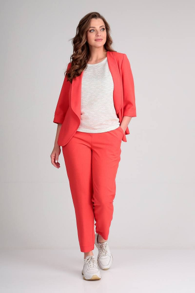 Брюки, жакет, майка Liona Style 755 яркий_коралл - фото 1