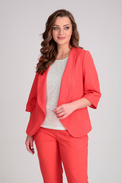Брюки, жакет, майка Liona Style 755 яркий_коралл - фото 3