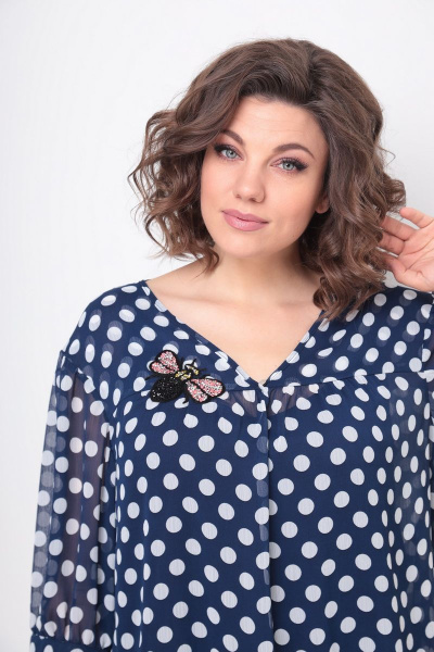 Летний комплект блузы и топа из шифона с воланом Solomeya Lux 924 - фото 11