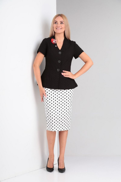 Жакет, юбка Gamma Gracia 278 черный-белый - фото 3