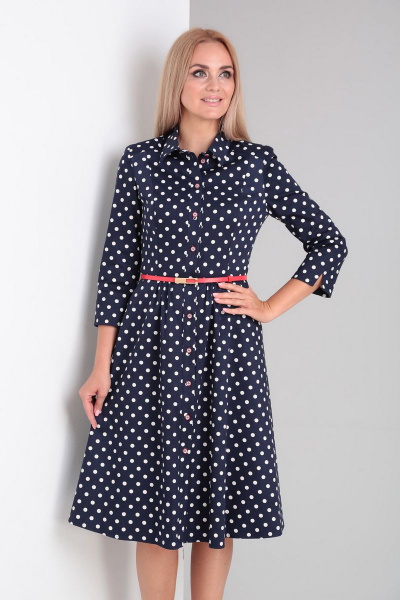 Платье Gamma Gracia 410 синий-белый-горох - фото 1
