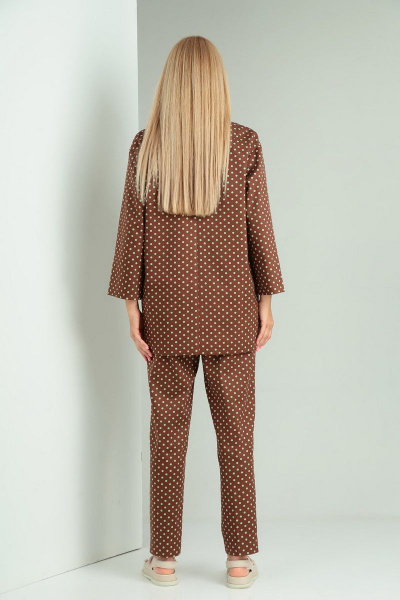 Брюки, жакет, топ Gamma Gracia 547 шоколад-салатовый-горох - фото 3