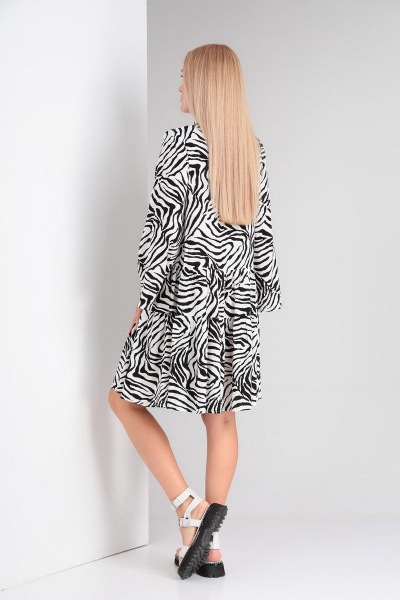 Платье Gamma Gracia 549 белый-черная-зебра - фото 5