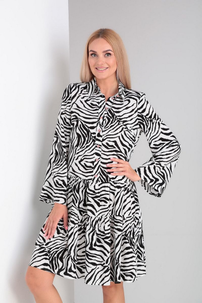 Платье Gamma Gracia 549 белый-черная-зебра - фото 3