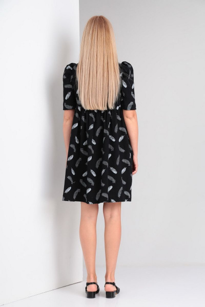 Платье Gamma Gracia 576 черный-белые-перья - фото 4