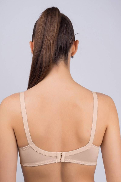 Бюстгальтер бежевый трикотаж, комфорт и стиль Verally 213-6 серебристый пион - фото 2