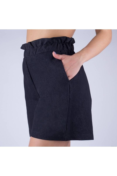 Летние женские шорты из трикотажа джинсового стиля Verally 473-1 черный - фото 3