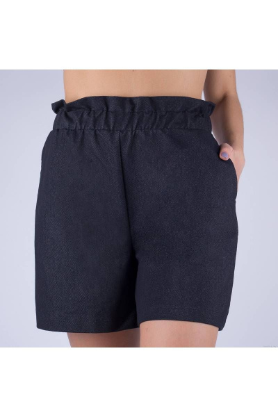 Летние женские шорты из трикотажа джинсового стиля Verally 473-1 черный - фото 1