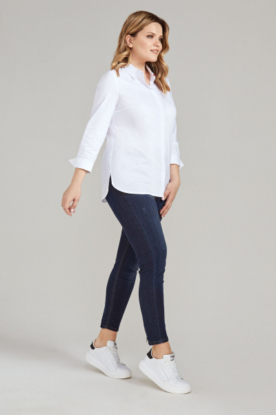 Блуза из хлопка для делового и повседневного стиля Панда 40443z белый - фото 2