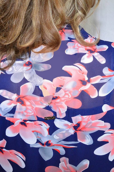 Мультиколор платье с шифоновым верхом и воланами Needle 453/3 - фото 6