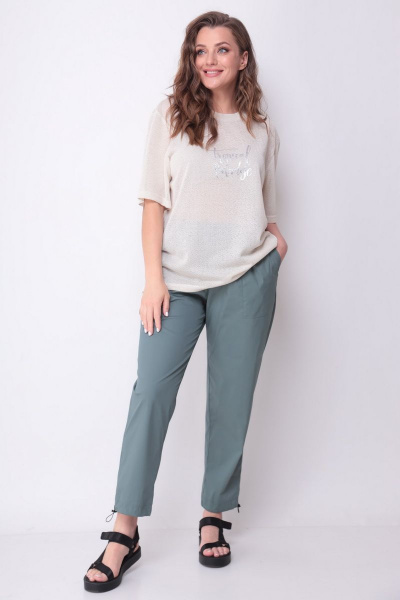 Брюки, майка Michel chic 1230 серый-бежевый - фото 2