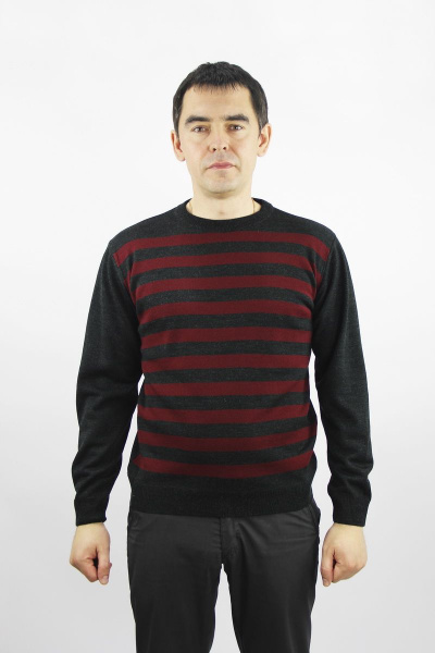 Джемпер прямой силуэт вязаный трикотажный Полесье С5049-21 1С1119-Д43 170,176 т.антрацит - фото 1