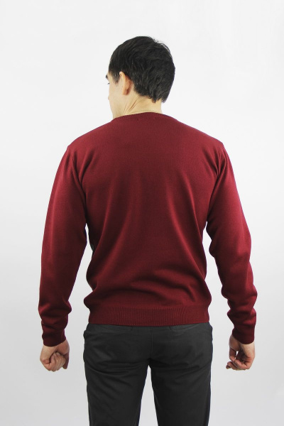 Джемпер прямой силуэт вязаный трикотажный Полесье С5049-21 1С1120-Д43 182,188 сангрия - фото 4