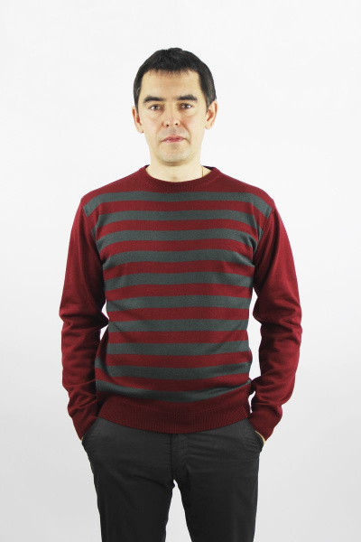 Джемпер прямой силуэт вязаный трикотажный Полесье С5049-21 1С1120-Д43 182,188 сангрия - фото 1