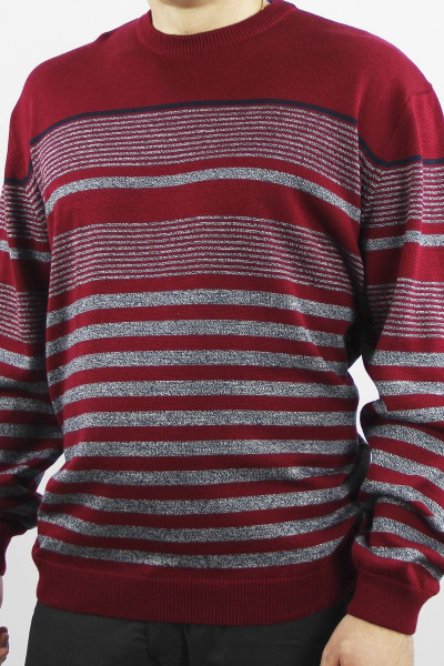 Джемпер второй слой одежды прямой силуэт из хлопка Полесье С5675-20 1С1033-Д43 170,176 бордовая_роза - фото 2