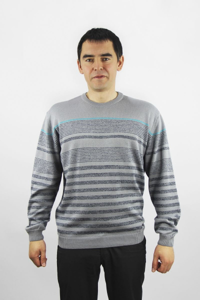 Джемпер второй слой одежды прямой силуэт из хлопка Полесье С5675-20 1С1033-Д43 170,176 серый - фото 1