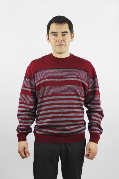 Джемпер второй слой одежды прямой силуэт из хлопка Полесье С5675-20 1С1033-Д43 182,188 бордовая_роза - фото 1