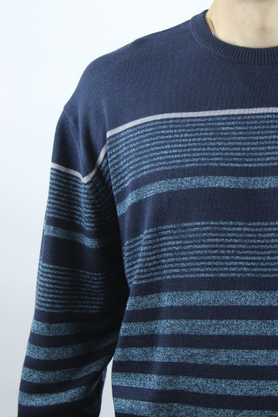 Джемпер второй слой одежды прямой силуэт из хлопка Полесье С5675-20 1С1033-Д43 182,188 синий - фото 3