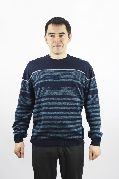 Джемпер второй слой одежды прямой силуэт из хлопка Полесье С5675-20 1С1033-Д43 182,188 синий - фото 1