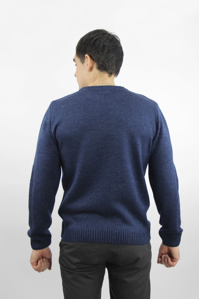 Джемпер прямой силуэт вязаный трикотаж на каждый день Полесье С5696-21 1С8724-Д43 170,176 т.джинсовый - фото 4