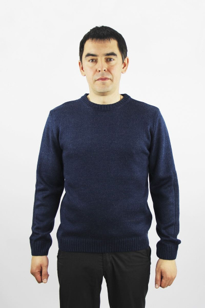 Джемпер прямой силуэт вязаный трикотаж на каждый день Полесье С5696-21 1С8724-Д43 170,176 т.джинсовый - фото 1