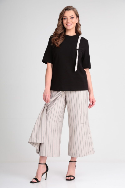 Брюки, майка Michel chic 1304 черный-бежевый - фото 5