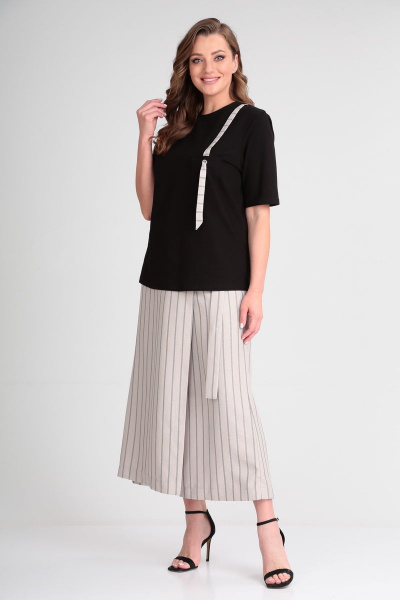 Брюки, майка Michel chic 1304 черный-бежевый - фото 4
