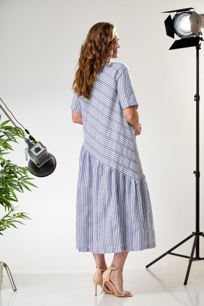 Платье Anastasia 840 серо-синий - фото 4