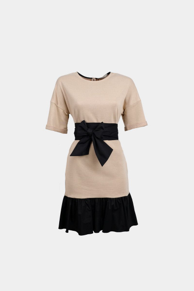 Нарядное платье из трикотажа в бежевом цвете BURVIN 8363-81 1 - фото 1