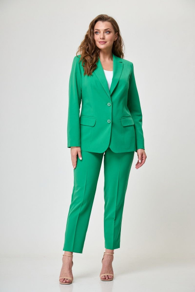 Брюки, жакет БелЭльСтиль 203+586 зеленый - фото 6
