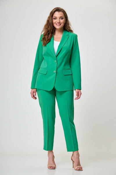 Брюки, жакет БелЭльСтиль 203+586 зеленый - фото 2