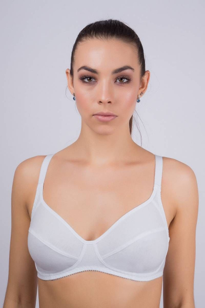 Бюстгальтер бескаркасный из хлопкового трикотажа Verally 252-1 белый - фото 1