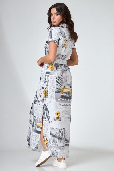 Платье прямого силуэта с карманами и съемным поясом Angelina & Сompany 732 - фото 5