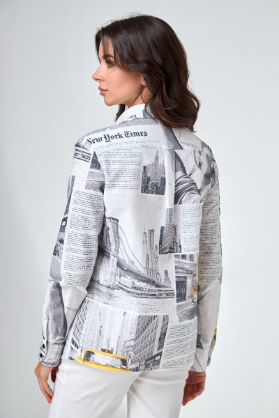 Блуза из хлопка с принтом и стандартным длиной рукава Angelina & Сompany 733 - фото 2