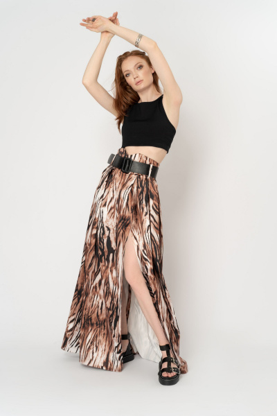 Миди юбка из текстиля для летних образов Elema 4К-11732-1-164 принт - фото 1