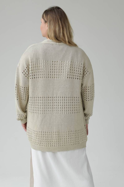 Кардиган женский прямой из хлопка с узором для демисезона Romgil 738ЛТЗ светло-бежевый - фото 2