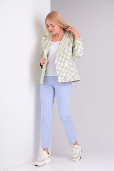 Брюки, жакет Gamma Gracia 447-а лаванда-желтый-голубой-цветок - фото 2