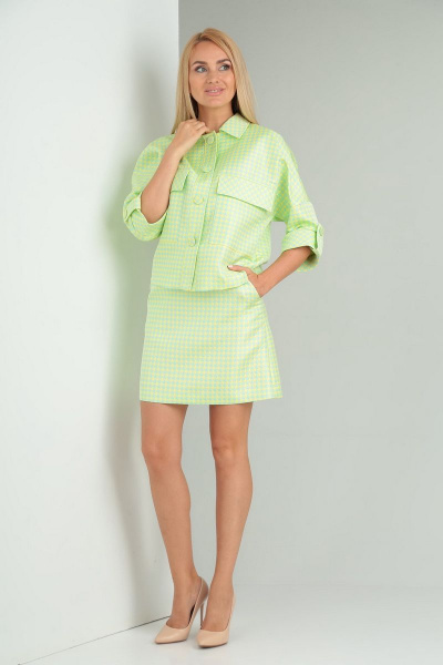 Жакет, юбка Gamma Gracia 533-а жёлтый-салатовая-молния - фото 2