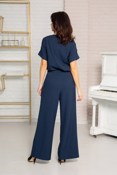 Блуза, брюки DoMira 03-140/04-39 т.синий - фото 5
