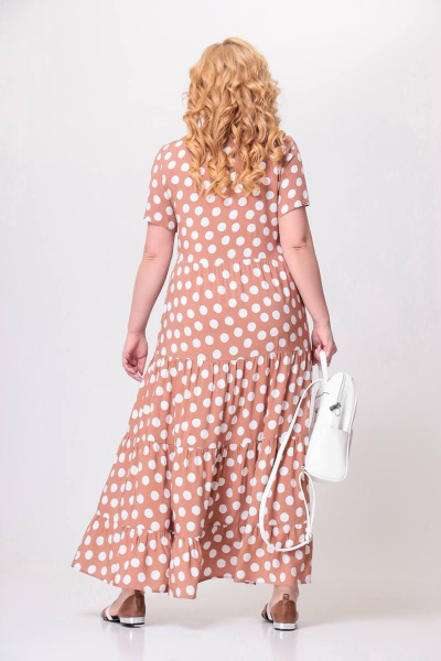 Платье макси из вискозы с вытачками и карманами Swallow 577 нежный_персик - фото 7