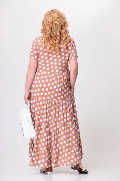 Платье макси из вискозы с вытачками и карманами Swallow 577 нежный_персик - фото 6
