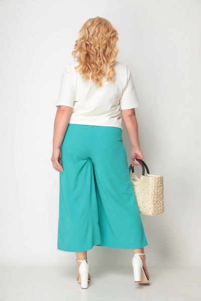 Брюки, майка Michel chic 1304/1 молоко-бирюза - фото 8